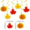 Thanksgiving party decorations set with maple leaves, pumpkins and golden spirals - Maple Leaf Pumpkin Spirals 6-Pack