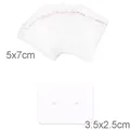 Earring display card 3.5x2.5cm and transparent bag 5x7cm set for DIY jewelry packaging items - 2.5x3.5 Square - White Set