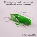 Portachiavi gambero simulato verde, lunghezza 9,5 cm, peso 20 g, realistico - Portachiavi A Forma Di Gambero Verde