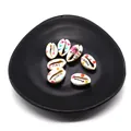Set of natural white cowrie shell beads with printed colorful words for DIY jewelry 9x19mm - 9x19mm / 20 Pieces Set / Multicolor
