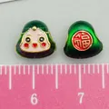 Cute enamel smiling zongzi rice dumpling charm for DIY bracelet jewelry making - Red Medium Straight Hole Smiley Zongzi (22628)