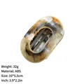 Premium curved oval hair claw clip featuring cream and brown marble gradient design - 10cm Round Clip - Dark Brown / PS