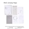 Silver foil embossed decorative paper set with bird and flower motifs - Pack of 20 / Birds Carrying Rings