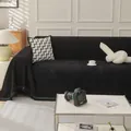 Premium black herringbone textured sofa throw cover providing full protection and style - 180*230 / Black