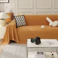Gemütliche orangefarbene Sofaüberwurf-Decke mit Fischgrätmuster und Quasten für Wohnzimmer - 180*90 / Orange