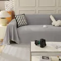 Funda de sofá gris moderna con patrón de espiga y flecos para decorar la sala - Pañuelo Con Estampado De Espiga - Gris Claro / 180*150