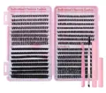 Large capacity individual eyelash cluster kit with 30D 40D 50D lashes and tools - Diy-jms-031+ Pink Tool Set (4 Pieces)