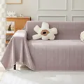 Elegant mauve herringbone pattern sofa cover blanket for all seasons home decoration - 180*150 / Pink