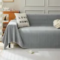 Elegant grey herringbone pattern sofa cover blanket for all seasons furniture protection - 180*150 / Dark Gray