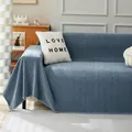 Full blue herringbone sofa towel cover throw blanket for living room sofa protection - 180*300 / Blue