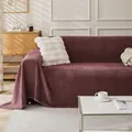 Burgundy herringbone sofa throw blanket for all-season furniture protection - 180*300 / Glamour Purple