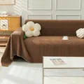 Premium brown herringbone textured sofa cover throw for stylish all-season home protection - 180*300 / Chocolate