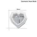 Geometric faceted heart silicone mold for DIY epoxy resin crafts, 90mm x 65mm x 57mm - Large Geometric Heart Mold (9cm)