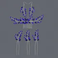 Handmade blue crystal bridal hair comb and pins set for elegant wedding styles - Blue Diamond Versatile Photo Hair Accessory Set Hs-j7085sblue