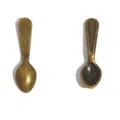Paar Vintage-Miniaturlöffel aus Bronzelegierung für DIY-Schmuckzubehör und Charms - A4-438-antike Bronze/19*5mm/036g