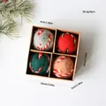 Juego de 4 bolas de Navidad de lana de fieltro en caja kraft con dimensiones y peso - Bola De Fieltro En Forma De U