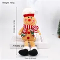 Vista dettagliata della bambola di peluche omino di pan di zenzero di Natale, 48 cm - Stile Cappello Bianco
