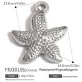 Waterproof stainless steel starfish charm pendant for ocean-themed DIY jewelry making - Pj91019s (centre) (chinese)