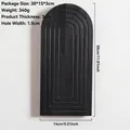 Zwarte houten boogvormige wandplank voor minimalistische woondecoratie display - Ms12164 (zonder Vertakkingen) / 29.5*13.5cm