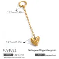 Gold-plated stainless steel heart pendant clasp with chain for high-end jewelry DIY - Rhinestone Heart (PJ91831)
