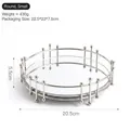 Modern round metal mirror tray with silver finish small size for home storage decor - Small Silver Round Beaded Mirror Jewelry Tray