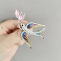 Enamel swallow bird brooch with colorful rhinestones for women's fashion apparel - Xz14-006 Colorful Swallow