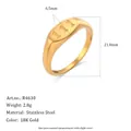 Gold stainless steel signet ring with engraved number 111 and oval face. - US Size 6 / Angel Number 111 (Oval)