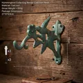 Gancho de pared de colibrí de hierro fundido vintage con pátina verde azulado - Gancho Para Flores De Colibrí 7157 - Verde Caja De Jabón