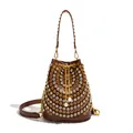 Sac sceau marron style punk tendance avec strass et chaînes dorées élégantes - Marron