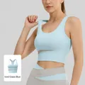 Soutien-gorge de sport bleu clair à maintien élevé avec design antichoc pour le yoga - Bleu Fonte des Glaces (Nouveau) / S
