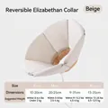 Adjustable beige Elizabeth collar for cats and dogs with detailed neck size chart - Solid Color Sponge Style Beige / S