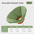 Adjustable green flower-shaped pet Elizabeth collar with a detailed size chart - Solid Color Sponge Version Green / S