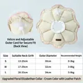 Detailed cream white flower-shaped soft pet Elizabeth collar size chart for cats and dogs - Off-white Pp Cotton (with Leather Label) / S