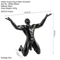 Modern black resin male figure sculpture ornament for home and office decor - 31cm*23cm / Black