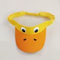 Yellow and orange cartoon duck embroidery sun visor with adjustable strap for adults - Big-eyed Little Yellow Duck / Adult Size Hat Circumference 56-60cm