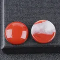 Natural red and white 18mm round cabochon stones for custom DIY jewelry inlay designs - 18mm Red Jasper