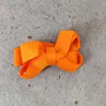 Pince à cheveux nœud papillon en ruban gros-grain orange vif pour filles. - Orange (9)