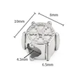 Retro stainless steel nautical helm spacer bead with 4.3mm heart hole for DIY jewelry - 8.6x10mm / Steel Color Bright Mesh Pattern Round Bead