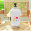 White summer dog T-shirt with I Love Mama print for small pets - White (I Love Mama Print)