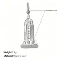 Silver stainless steel Empire State Building pendant for DIY jewelry, 20.6mm height. - Silver Empire State Building Style (PJ2226S)