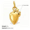 Detailed anatomical heart pendant made of 18K gold plated stainless steel DIY charm - Gold Anatomical Heart Style (PJ2228G)