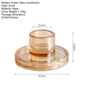 Modern amber glass T-shaped candle holder for small tea lights and wedding decor - T-shaped Candlestick - Small Amber