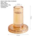 Elegant amber glass T-shaped candlestick holder, large size for wedding table decor - T-shaped Candlestick - Large Amber