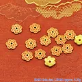 Capuchones de cuentas en forma de flor de esmalte rojo de 8 mm para hacer joyas DIY - 8mm / Naranja (P103)