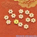 8mm pink alloy flower bead caps for DIY jewelry making and handmade craft supplies. - 8mm / Light Pink Red (P113)