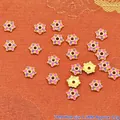 Small 7mm purple and pink enamel flower spacer beads for DIY handmade jewelry making - 7mm / Pink Purple (P138)