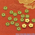 8mm green enamel alloy flower spacers with 1.5mm hole for DIY handmade jewelry making - 8mm / Dark Green (P152)