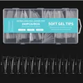 Capsules d'ongles en soft gel transparents XXXL extra longs 240 pièces avec guide des tailles - Style Stiletto XXXL Long (H104-21)