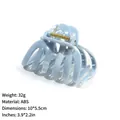 Light blue marble texture hair claw clip made of durable ABS plastic - 9.5cm Fence - Abs - F-2502 Gray-blue / ABS