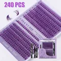 Kit professionale 240 PCS extension ciglia fai da te viola con colla e strumenti inclusi - Diy-tzyw-001